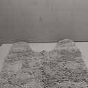 OLANLY Toilet Rugs U-Shaped 24x24, Extra Soft Absorbent Chenille Contour Bathroom Rugs for Toilet, Dry Quickly, Machine Washable, Non-Slip Bath Mat, Light Grey