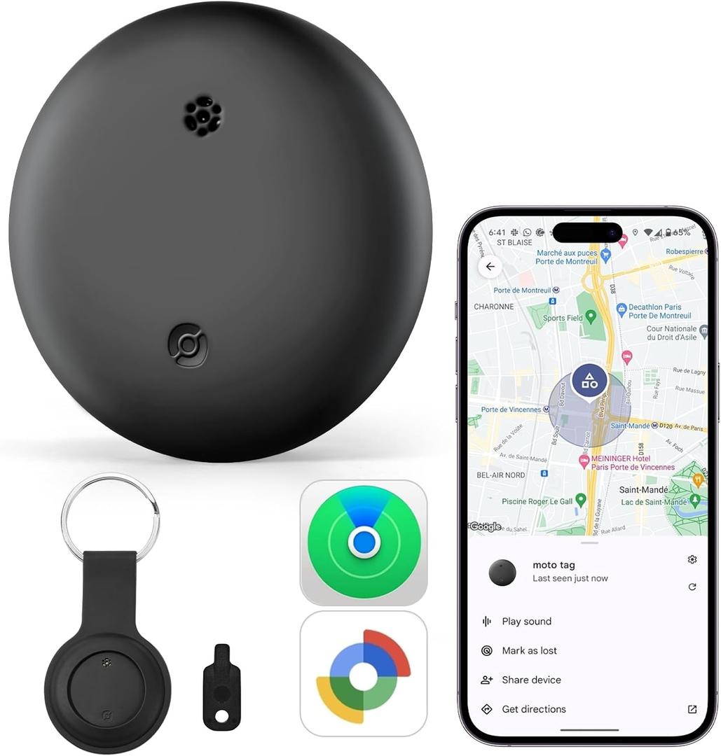 Bluetooth Tracker for AirTag with Keychain, Dual System Air Tracker Tag-for iOS & Android, Smart Tags Anti-Lost Tags, Waterproof Item Finder, Worldwide Smart Location Tag for Keys (Android & iOS)