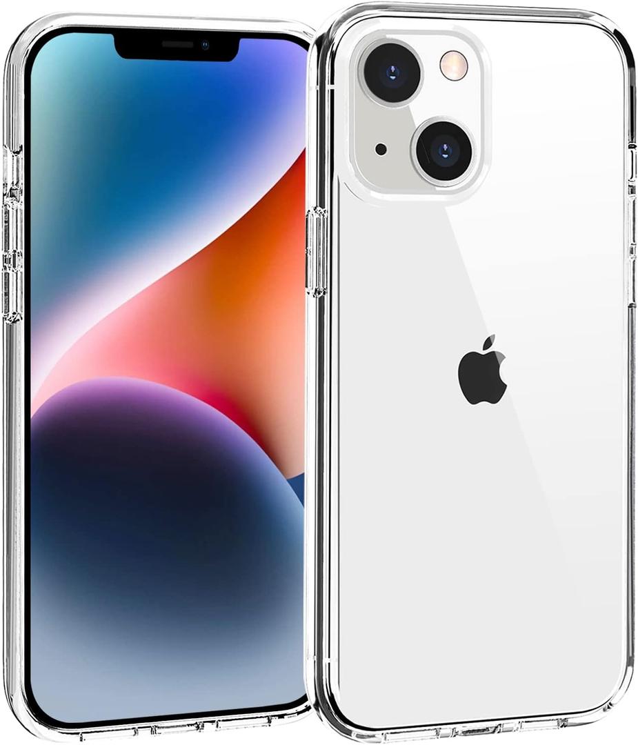 TENOC Phone Case Compatible with iPhone 13 & iPhone 14, Clear Case Shockproof Protective Bumper Slim Cover for 6.1 Inch