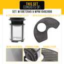 PartsBroz W10872845 Pump Filter & WPW10463906 Screen Filter - Compatible with Whirlpool Kenmore KitchenAid Dishwasher - Replaces AP6030094 PS11759673 W10393351 AP6021820 PS11755148 2312301