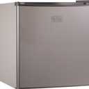 BLACK+DECKER 1.7 Cu. Ft. Compact Refrigerator, ENERGY STAR Certified, Single Door Mini Fridge with Chiller Compartment, Personal Fridge for Home or Dorm Room, R600a Refrigerant, BCRK17V,Stainless Look (Silver)
