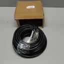 12 Gauge 50 FT Heavy Duty Outdoor Extension Cord Waterproof with Lighted End,Black 12 Gauge Extension Cord Flexible and Cold Resistant 3 Prong Grounded Plug,15Amp 1875W SJTW ETL Listed