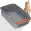 Vealind Extra Large Cat Litter Box with High Sides and Low Entrance
Kitty Litter Box for Kitten, Senior Cat and Big Cats, 23.6" x15.7" x6.3" Easy to Clean Anti-Splashing, Sides Entry Litter Pan