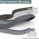 Shinnwa Seat Cushion for Dining Chairs, Patented Design Memory Foam Dining Chair Pad with Ties and Washable Cover, 17" x 16" x 2", Dark Brown