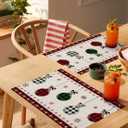 Christmas Placemat Xmas Ball Buffalo Plaid Place Mats for Dining Room Dinner Table Snowflake Washable Table Mats Kitchen Decorations Set of 6