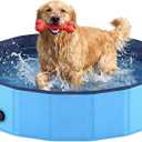 Foldable Dog Pool, Collapsible Dog Swimming Pool Hard Plastic Portable Pets Bath Tub for Dogs and Cats, Pet Wading Pool for Indoor Outdoor Backyard 3XL - 72" x 12"