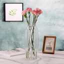 Large Clear Glass Vase for Flowers Bud Tall Glass Vases,H-12.6" Simple Striped Design for Home Floor Decor, Farmhouse Decor, Centerpiece Coffee Table Decorations