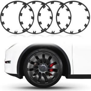 Model Y Rim Protector 21inch berturbine Wheels, Wheel Rim Protector ABS Guard Hubcap Cover Car Protection Tire Trim Rings for Tesla Model Y Exterior Accessories (Matte Black)