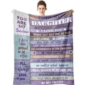 Yamco Daughter Gift from Mom - Daughter Gifts from Dad 80"x 60" Blanket - Gifts for Daughters - Mother Day Birthday Presents from Mother Father - to My Daughters Birthday Graduation Gift Ideas