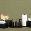 Essentra Home Matte Black Collection Square Tissue Box Cover