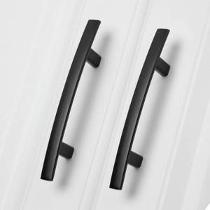 homdiy 20 Pack Cabinet Handles Black Cabinet Pulls 3" Hole Centers Kitchen Pulls Matte Black Curved Arch Handles for Dresser Cupboard Door Hardware, Zinc Alloy