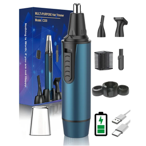 AREYZIN Ear and Nose Hair Trimmer for Men and Women Professional USB Rechargeable Nose Trimmer Nose Clippers Eyebrow Facial Hair Trimmer Body Grooming Kit IPX7 Waterproof Dual Edge Blades