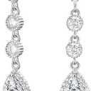 Marquise Bridal Wedding Earrings for Women Cubic Zirconia Dangle Crystal Bridal Wedding Earrings 925 Sterling Post Dangle Earring for Bride Bridesmaid