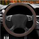 Car Steering Wheel Cover, 15" Breathable Leather Auto Wheel Protector with Comfortable Grip, Non-Slip Perforated Steering Wheel Protective Cover for SUV Truck Sedan Van (Brown)