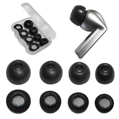 4 Pairs L/M/S/XS Memory Foam Tips for Samsung Galaxy Buds3 Pro Ear Tips Replacement Earbuds Tips for Galaxy Buds 3 Pro Earbud Fit in Case Black