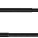 KXLife 2 Pack Adjustable Sticky Self Adhesive 3/8 Inch Sash Curtain Rod for Metal, Wood Doors, 17 to 28 Inch Multi-Use Cafe Sidelight Sash Rods for Door Panels, Windows, Bathroom, (Black,Set of 2)