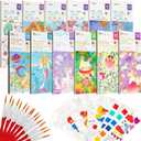 24 Pack Pocket Watercolor Painting Book Set for Travel Pocket Watercolor Kit Coloring Book with Brush for Paint Party Birthday Class Craft Gift
