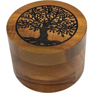 Small Urns for Human Ashes Keepsake Wood Mini Urn Cremation Keepsake Box for Male/Female Human/Pet Ashes Tree of Life Engraved Biodegradable Funeral Cremate Memorial Box