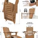 Ciokea Folding Adirondack Chair with Retractable Ottoman Fire Pit Patio Chair with Pull Out Foot Rest Weather Resistant Lawn Outdoor Lounge Chair with 2 Cup Holder (Teak)