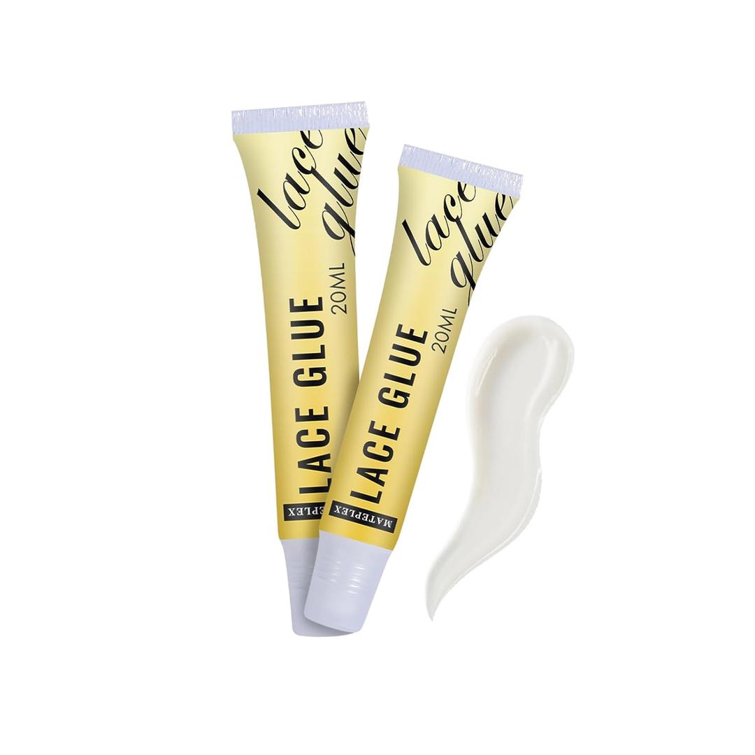 Strong Hold Wig Glue for Lace WigsHairpieces and Hair Extensions Waterproof Hair Bonding Adhesive Portable, Long Lasting and Invisible 20ml(0.7 fl oz), 2 pcs