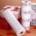 Shappy 2 Roll Poly Burlap Mesh 10 in x 30 ft Metallic Poly Mesh Roll with Ribbon Stripe for New Year Wreaths Xmas Tree Decor Wrapping Craft Ribbon (Metallic Foil White and Silver, Silver and White)