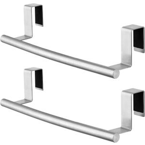 KES Over The Cabinet Door Towel Rack, Kitchen Towel Holder, Over The Cabinet Door Kitchen Towel Bar SUS304 Stainless Steel 2 Pack Brushed Finish, KTH200S26-2-P2