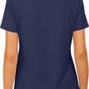 GKBK Womens Tops Cotton Short Sleeve Shirts Summer Crew Neck Basic Tees Casual Tunic Tops Curved Hem (Blue, M)