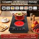 2 burner Electric Cooktop,110V 2400W 2 burner cooktop,Electric Stove Top with LED Knob Control,9 Power Levels, Kids Lock & 2H,Overheat Protection 12 Inch electric stove