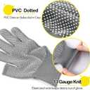 4 Pair High Dexterity Nylon 13 Gauge Knit Glove with PVC Dots-Lightweight Open Finger Glove Design Breathable Fingerless Gloves for Fishing/Cycling/