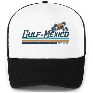 Gulf of Mexico Trucker Hat, EST. 1550 Gulf of Mexico Baseball Cap, Black