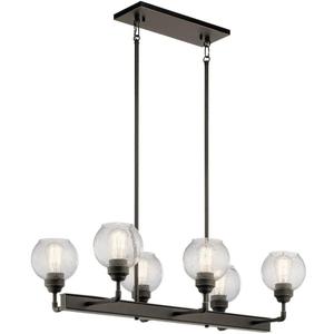Kichler 43994OZ Six Light Linear Chandelier, Medium