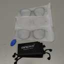 Gaoye Blue Light Blocking Glasses - Trending Round TR90 Frames, Metal Arms, UV400 Protection - Matching Soft Case (3-black+pink+transparent)