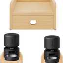 Raised Pet Feeder Stand for Cats & Dogs Neck Health, Holder for Pet Automatic Feeders, Pet Water Dispenser Stand, Adjustable Height Elevated Shelf for Petlibro and Most Pet Feeders (Fits 13.8" x 7.9"(Single Bowl), Natural Wood)