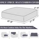 LA MEACK Couch Cushion Cover Seat Cushion Cover Stretch Armchair Cover Separate Sectional Sofa Slipcovers Furniture Protector(1 Piece for Seat or Sofa Backrest, Dark Grey)