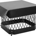 G GOOD GAIN Chimney Cap - 9 x 9 inch Chimney Cover for Outside Galvanized Steel | Fireplace Rain Caps with Hood Plate | Chimney Flue Cover Fits Existing Tiles with Adjustable Metal Screws & Gloves