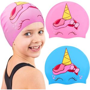 2 pcs Swimming Cap for Kids, Silicone Kids Swim Caps, Waterproof Bathing Caps for Boys Girls (Age 3-12), Kids Swim Cap for Long and Short Hair to Keep Hair Dry 2 pcs Swimming Cap for Kids, Silicone Kids Swim Caps, Waterproof Bathing Caps for Boys Girls (Age 3-12), Kids Swim Cap for Long and Short Hair to Keep Hair Dry