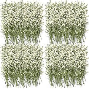 Lasnten 200 Pcs Mini Dried Babys Breath Pressed White Flowers Bulk Real Natural Flat Gypsophila Baby's Breath for Wedding Invitations Card Making Bookmark Candle Resin Art Craft DIY Home Party Decor
