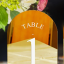 JINMURY Gold Wedding Table Numbers 1-20 with Stands, 5"x7" Gold Mirror Acrylic Table Numbers, Perfect for Wedding Reception, Party, Anniversary, Event