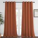 NICETOWN Blackout Curtains 120 inch Length for Sliding Glass Door, Grommet Thermal Insulated Room Darkening Sound Reducing Drapes for Room Divider, 1 Panel, W52 x L120, Burnt Orange