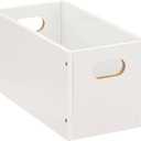 Five Wooden Storage Box 15 x 31 x 15 cm White (cm, white)