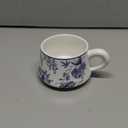 fanquare 8.5oz Blue Floral Coffee Mug, Large Tea Cup for Home Office Party, Ceramic Drinking Cups