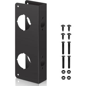 Ferraycle 1 Piece Stainless Steel Door Reinforcement Plate for 1-3/4" Thick Doors Deep Bronze Lock with Screws Reinforce and Repair Door Jamb Reinforcement for Home Bedroom