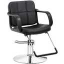 Artist hand Hydraulic Barber Chair Salon Chair for Hair Stylist Tattoo Chair Shampoo Salon Equipment, Solid Black 