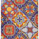 STAYTOP Mexican Talavera Ceramic Tile Pattern Kitchen Towels Set of 4, Super Soft and Strong Absorption Multifunctional Table and Tea Towels, 28x18in