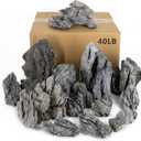 Dragon Stone Aquarium Rock Seiryu Stone for Aquariums, Fish Tanks, Bonsai, Terrariums, Wargaming Dioramas, Indoor or Outdoor Gardens-40Lb(2-10 Inch)