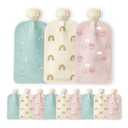 Hippypotamus Reusable Baby Food Pouches for Toddlers - BPA Free Food Grade - Dishwasher & Freezer Safe - Baby Food Containers - Refillable Squeeze Pouch For Applesauce & Yogurt - 12 Pack (Rainbows) (SAGE / BLUSH / NUDE)