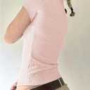 SweatyRocks Women's Summer Striped Top Button Down Slim Fit Shirts Short Sleeve Tee Shirt (Pink, L)