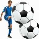 Lewtemi 2 Pcs Inflatable Beach Soccer Ball 27 Giant Inflatable Football Large Sport Balls for Outdoor Activity Pool Decoration Party Favor
