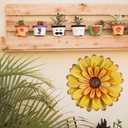 YEAHOME 16'' Metal Flower Wall Decor - Sunflower Wall Art Decorations Hanging for Bedroom, Living Room, Bathroom Boho Office