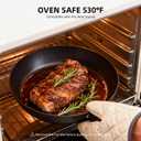 Cast Iron Pre-Seasoned Skillet - 11 Inch Non Stick Frying Pans with Lid, Removable Handle & Non-Toxic, Oven & Dishwasher Safe, Compatible with Induction, Gas, Electric Stovetops